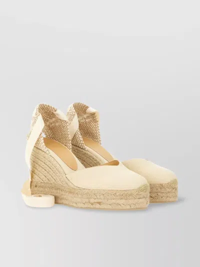 Castaã±er Wedge Heel Closed Toe Canvas Espadrille Style