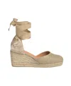 Shop Castaã±er Wedge-heeled Espadrilles In Nude