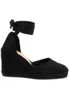 Castaã±er Tonal Wedge-heeled Espadrille With Ankle Ties