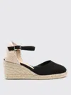 Castaã±er Carina Espadrilles Wedge Sandal With Ankle Laces In 黑色