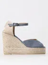 Castaã±er Light Blue Ankle Strap Wedge Espadrilles In Blue