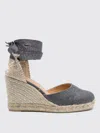 Castaã±er Castaner Lurex Carina Wedge Espadrilles In Grey
