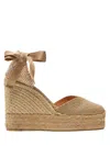 Castaã±er Carina Wedge Espadrillas In Gold