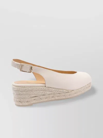 Castaã±er Wedges With Buckle Detail And Espadrille Sole In Neutral