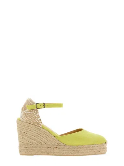 Castaã±er Wedges In Yellow