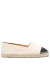 Castaã±er Castaner Canvas Slip-on Espadrilles With Leather Cap Toe In White