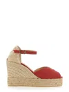 Castaã±er Carol 70mm Wedge Espadrilles In Red