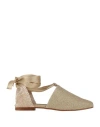 Castaã±er Castañer Woman Ballet Flats Beige Size 6.5 Textile Fibers In Beige
