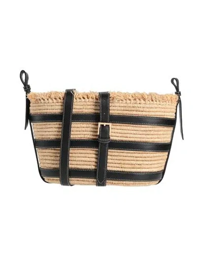 Castaã±er Castañer Woman Cross-body Bag Black Size - Straw, Leather