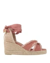 Castaã±er Castañer Woman Espadrilles Antique Rose Size 5 Textile Fibers In Pink