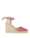 Castaã±er Castañer Woman Espadrilles Antique Rose Size 7.5 Leather In Pink