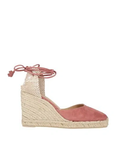 Castaã±er Castañer Woman Espadrilles Antique Rose Size 7.5 Leather In Pink