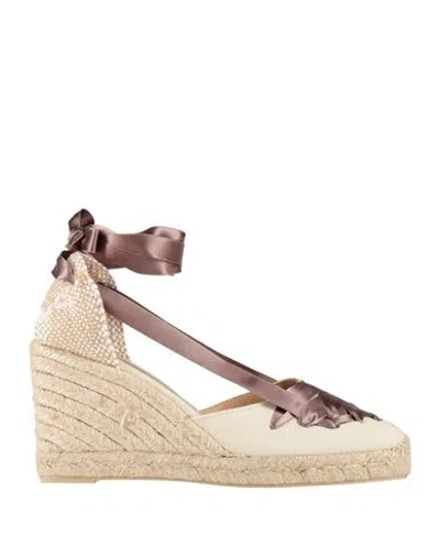 Castaã±er Castañer Woman Espadrilles Beige Size 6 Textile Fibers