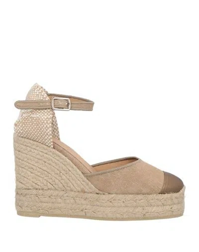 Castaã±er Castañer Woman Espadrilles Beige Size 7.5 Textile Fibers