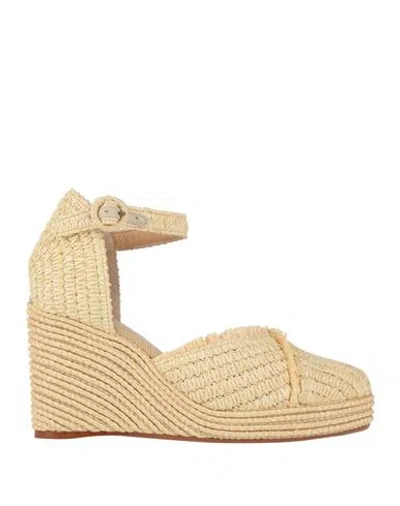 Castaã±er Castañer Woman Espadrilles Beige Size 7.5 Textile Fibers