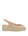 Castaã±er Castañer Woman Espadrilles Beige Size 10 Textile Fibers
