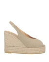 Castaã±er Castañer Woman Espadrilles Beige Size 7.5 Textile Fibers