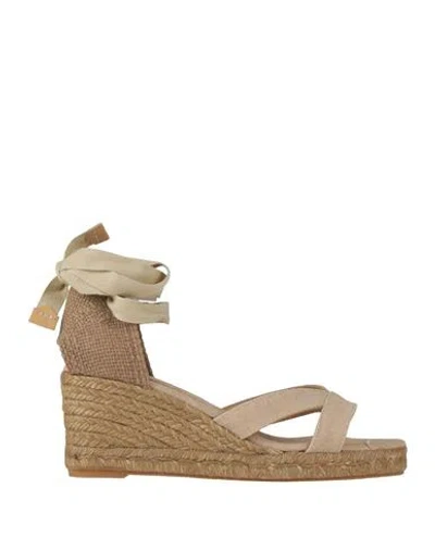 Castaã±er Castañer Woman Espadrilles Beige Size 7.5 Textile Fibers