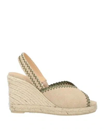 Castaã±er Castañer Woman Espadrilles Beige Size 8.5 Textile Fibers