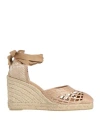 Castaã±er Castañer Woman Espadrilles Beige Size 7.5 Textile Fibers In Beige
