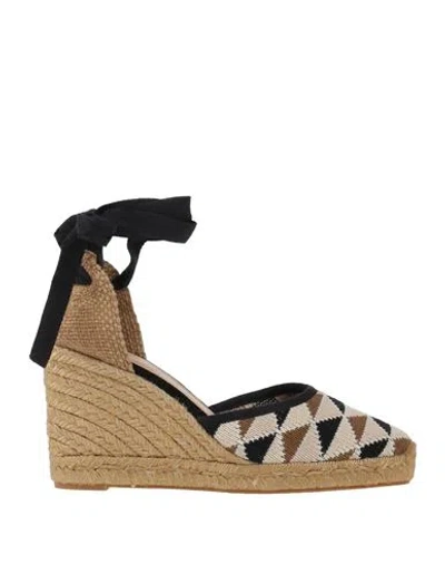 CASTAÃ±ER CASTAÑER WOMAN ESPADRILLES BEIGE SIZE 7.5 TEXTILE FIBERS