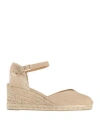 Castaã±er Castañer Woman Espadrilles Beige Size 9 Textile Fibers