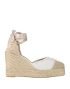 Castaã±er Castañer Woman Espadrilles Beige Size 7.5 Textile Fibers
