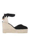 Castaã±er Castañer Woman Espadrilles Black Size 10 Textile Fibers