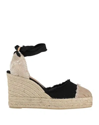 Castaã±er Castañer Woman Espadrilles Black Size 10 Textile Fibers