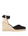 Castaã±er Castañer Woman Espadrilles Black Size 9 Textile Fibers