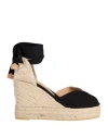 Castaã±er Castañer Woman Espadrilles Black Size 9 Textile Fibers
