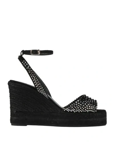 Castaã±er Castañer Woman Espadrilles Black Size 7.5 Leather