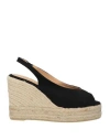 Castaã±er Castañer Woman Espadrilles Black Size 7.5 Textile Fibers In Black