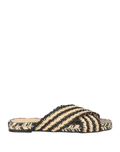 Castaã±er Castañer Woman Espadrilles Black Size 6.5 Textile Fibers