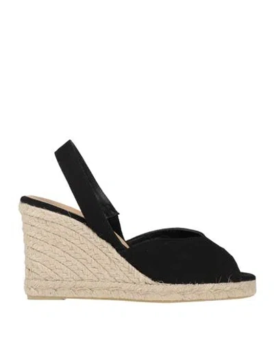 CASTAÃ±ER CASTAÑER WOMAN ESPADRILLES BLACK SIZE 6.5 TEXTILE FIBERS