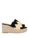 Castaã±er Castañer Woman Espadrilles Black Size 7.5 Leather In Black