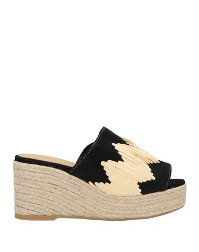 Castaã±er Castañer Woman Espadrilles Black Size 7.5 Leather