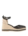 Castaã±er Castañer Woman Espadrilles Black Size 7.5 Leather