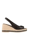 Castaã±er Castañer Woman Espadrilles Black Size 7.5 Leather In Black
