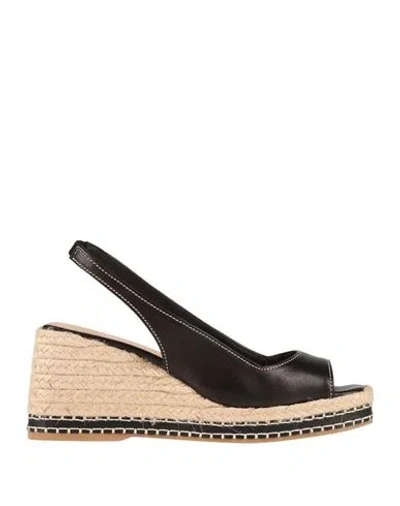 Castaã±er Castañer Woman Espadrilles Black Size 7.5 Leather