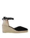 Castaã±er Castañer Woman Espadrilles Black Size 7.5 Leather