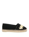 Castaã±er Castañer Woman Espadrilles Black Size 6 Leather, Textile Fibers