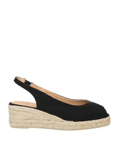Castaã±er Castañer Woman Espadrilles Black Size 7.5 Textile Fibers