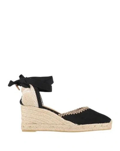 Castaã±er Castañer Woman Espadrilles Black Size 6.5 Textile Fibers