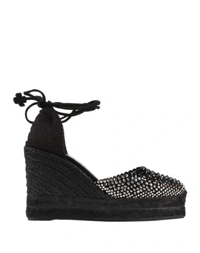 Castaã±er Castañer Woman Espadrilles Black Size 7.5 Textile Fibers