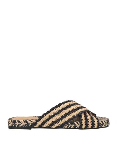 CASTAÃ±ER CASTAÑER WOMAN ESPADRILLES BLACK SIZE 7.5 TEXTILE FIBERS