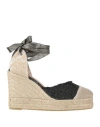 Castaã±er Castañer Woman Espadrilles Black Size 7.5 Textile Fibers