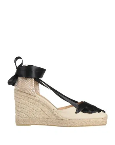 Castaã±er Castañer Woman Espadrilles Beige Size 6.5 Textile Fibers In Black