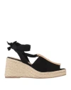 Castaã±er Castañer Woman Espadrilles Black Size 6.5 Textile Fibers In Black