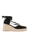 Castaã±er Castañer Woman Espadrilles Black Size 7.5 Textile Fibers In Black